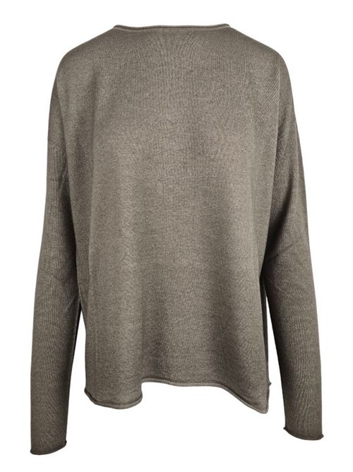 maglia donna girocollo tortora A rovescio | 1507/2112